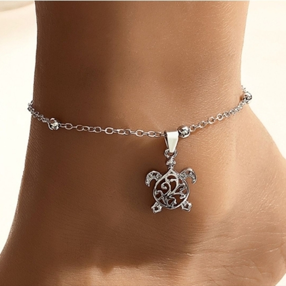 Turtle Anklet Bracelet‎ Silver